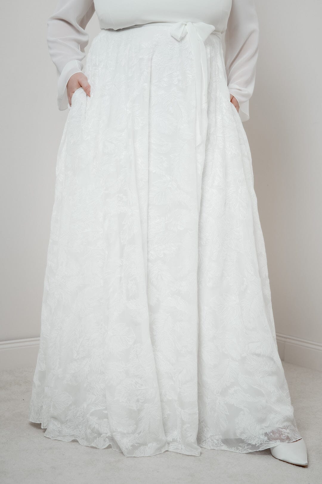 Langer Rock mit Federmuster – Gillianne noni Outlet