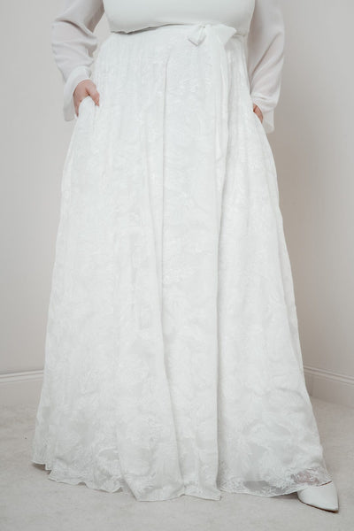 Langer Rock mit Federmuster – Gillianne noni Outlet