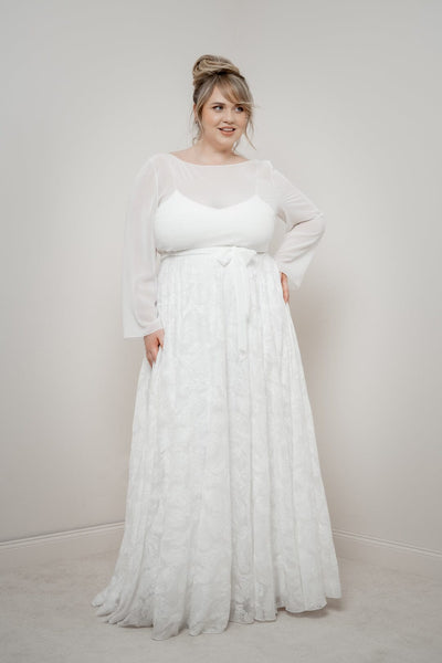 Langer Rock mit Federmuster – Gillianne noni Outlet