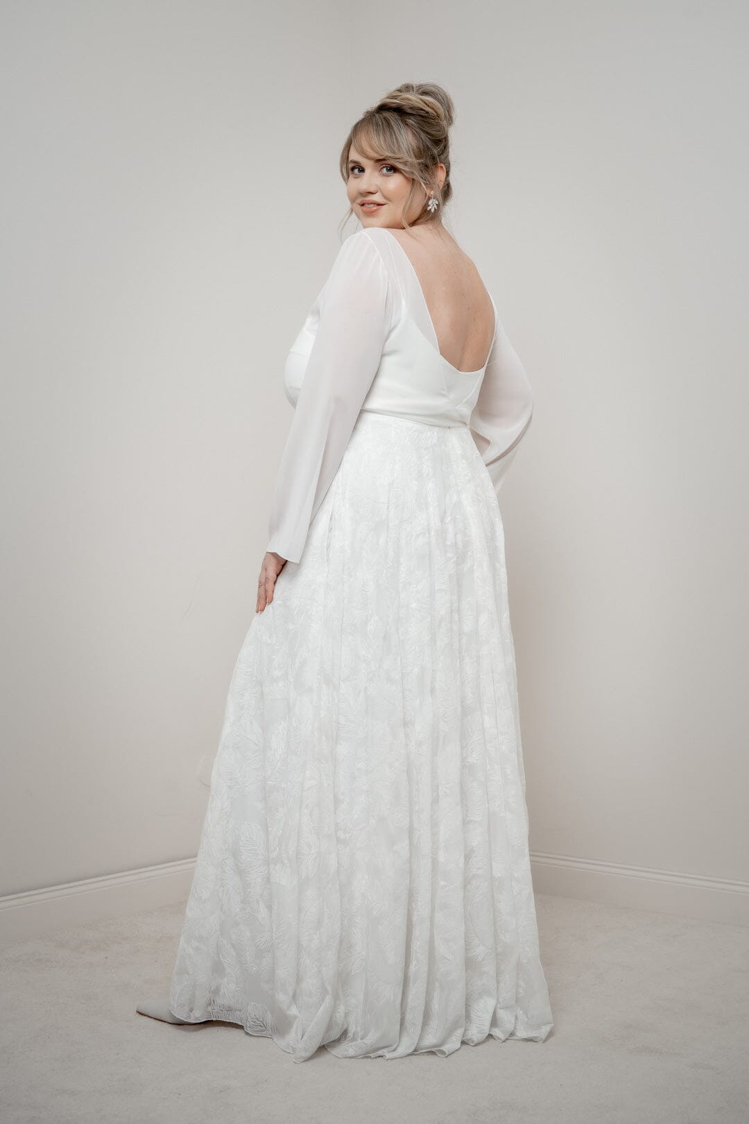 Langer Rock mit Federmuster – Gillianne noni Outlet