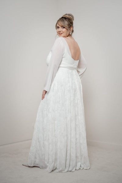 Langer Rock mit Federmuster – Gillianne noni Outlet