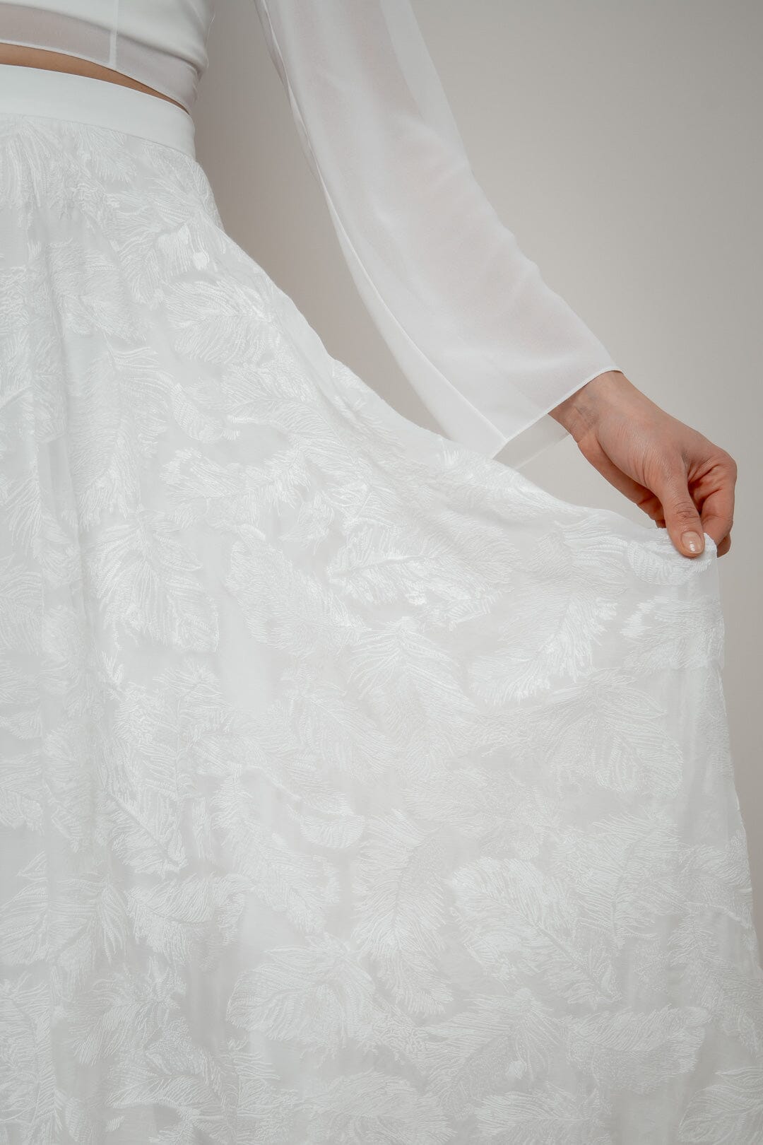 Langer Rock mit Federmuster – Gillianne noni Outlet