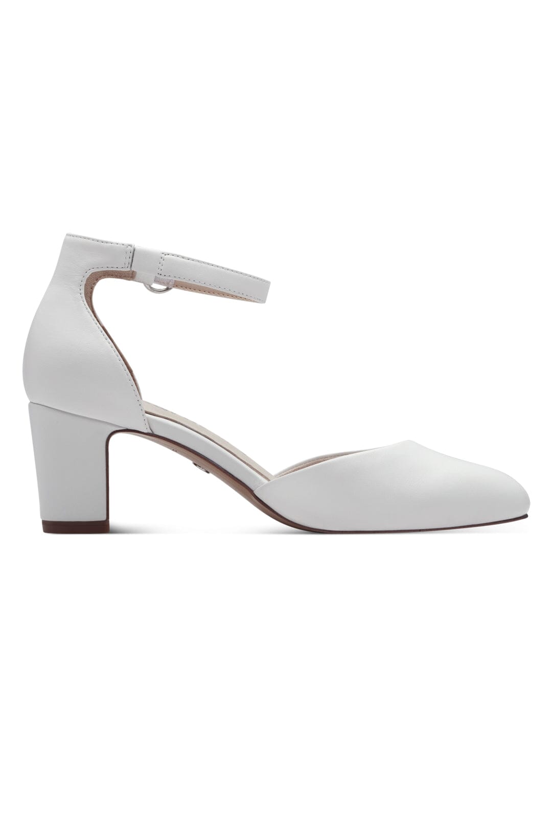 Leather pumps with ankle strap in white - Tamaris