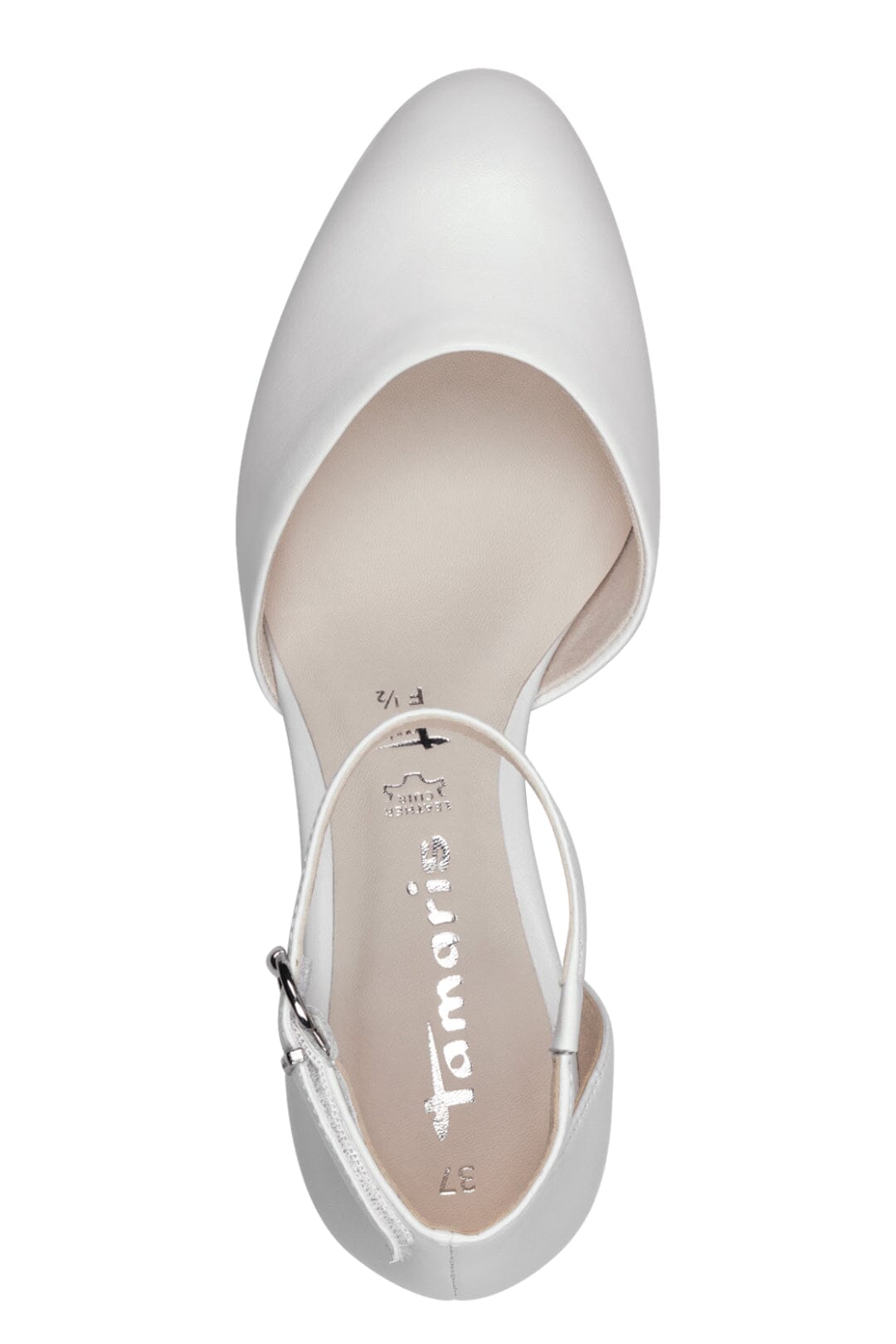 Leather pumps with ankle strap in white - Tamaris