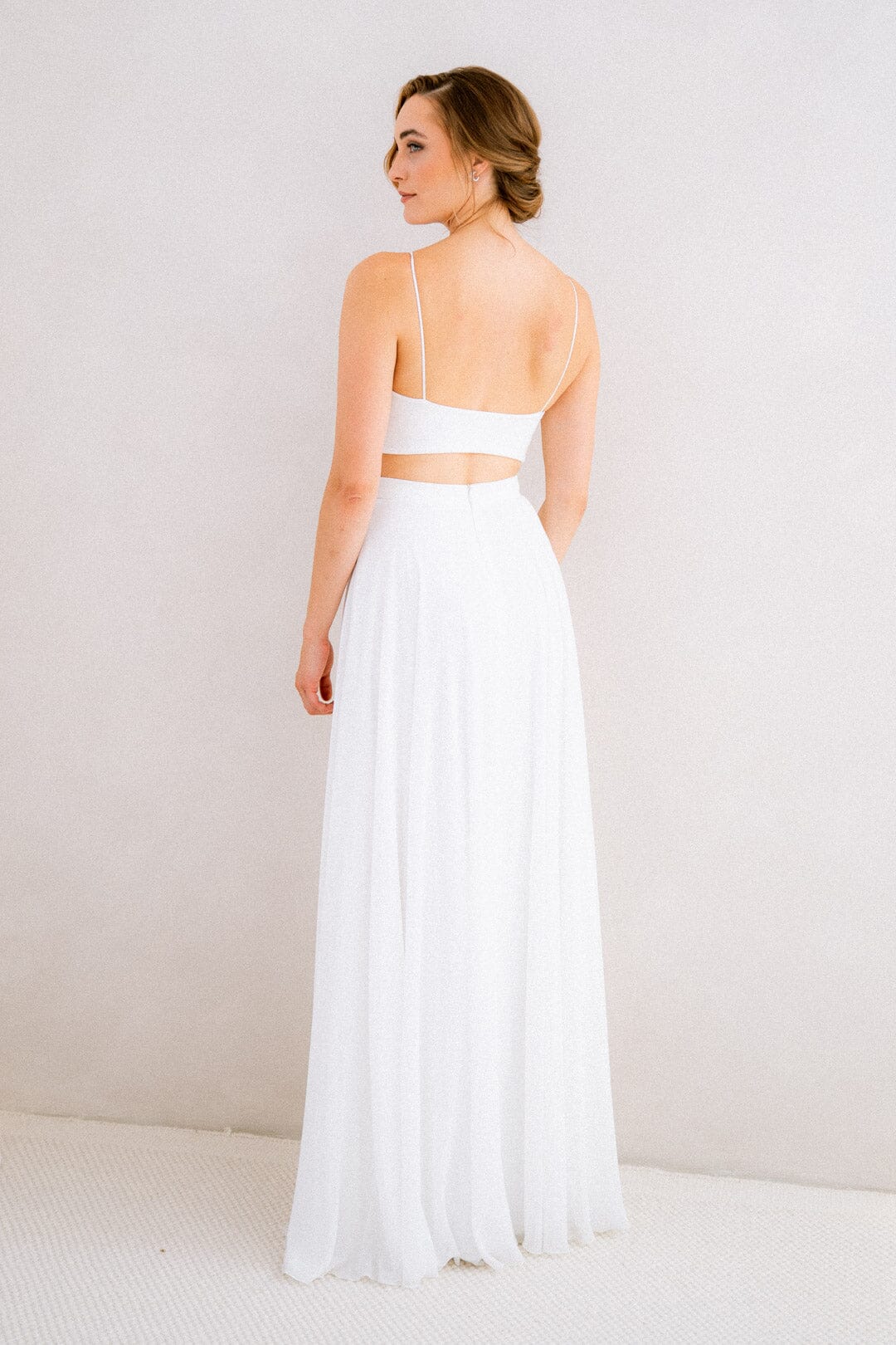 Maxi-Braut Rock in Ivory mit Beinschlitz – Jona noni