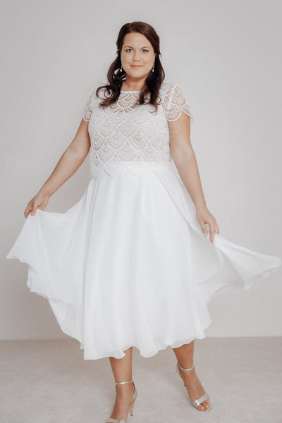 Midi Chiffonrock für die Hochzeit – Emmi noni Curvy OUTLET