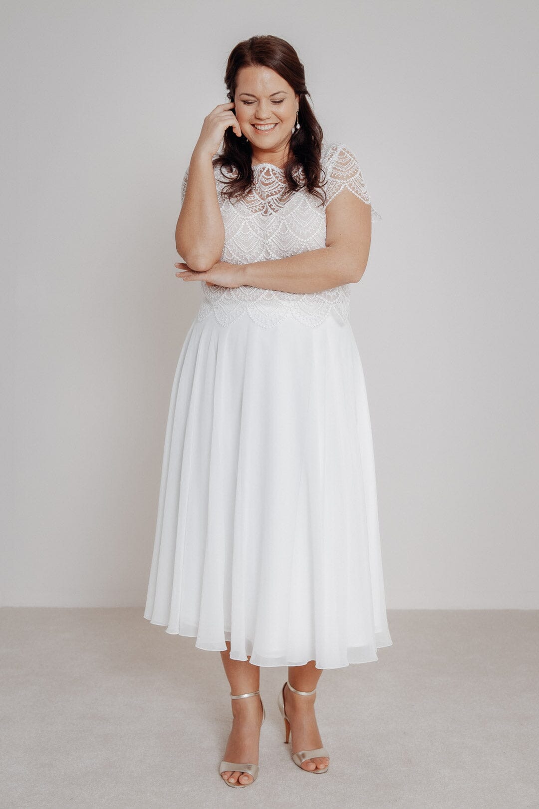 Midi Chiffonrock für die Hochzeit – Emmi noni Curvy OUTLET