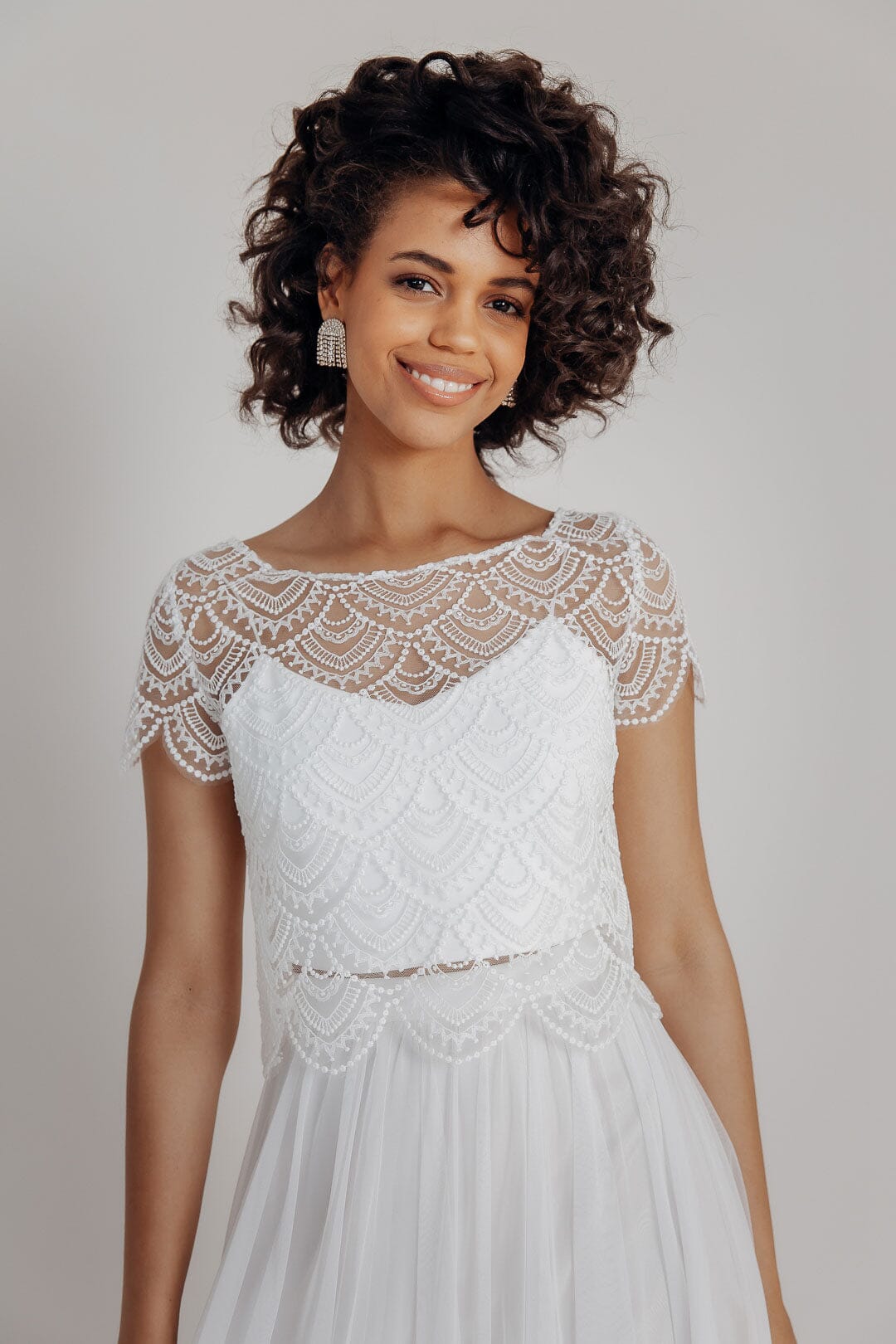 ivory crop top wedding