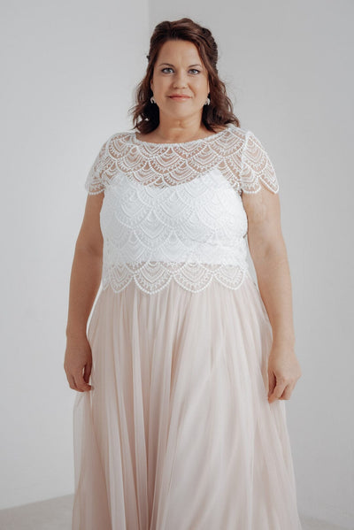 Plus Size Bridal Top – Corie crop noni Curvy Outlet