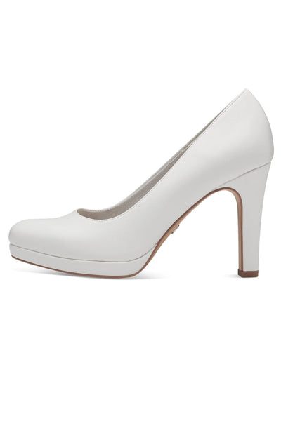 Plateau Pumps für die Hochzeit in Matt-Weiß – Tamaris