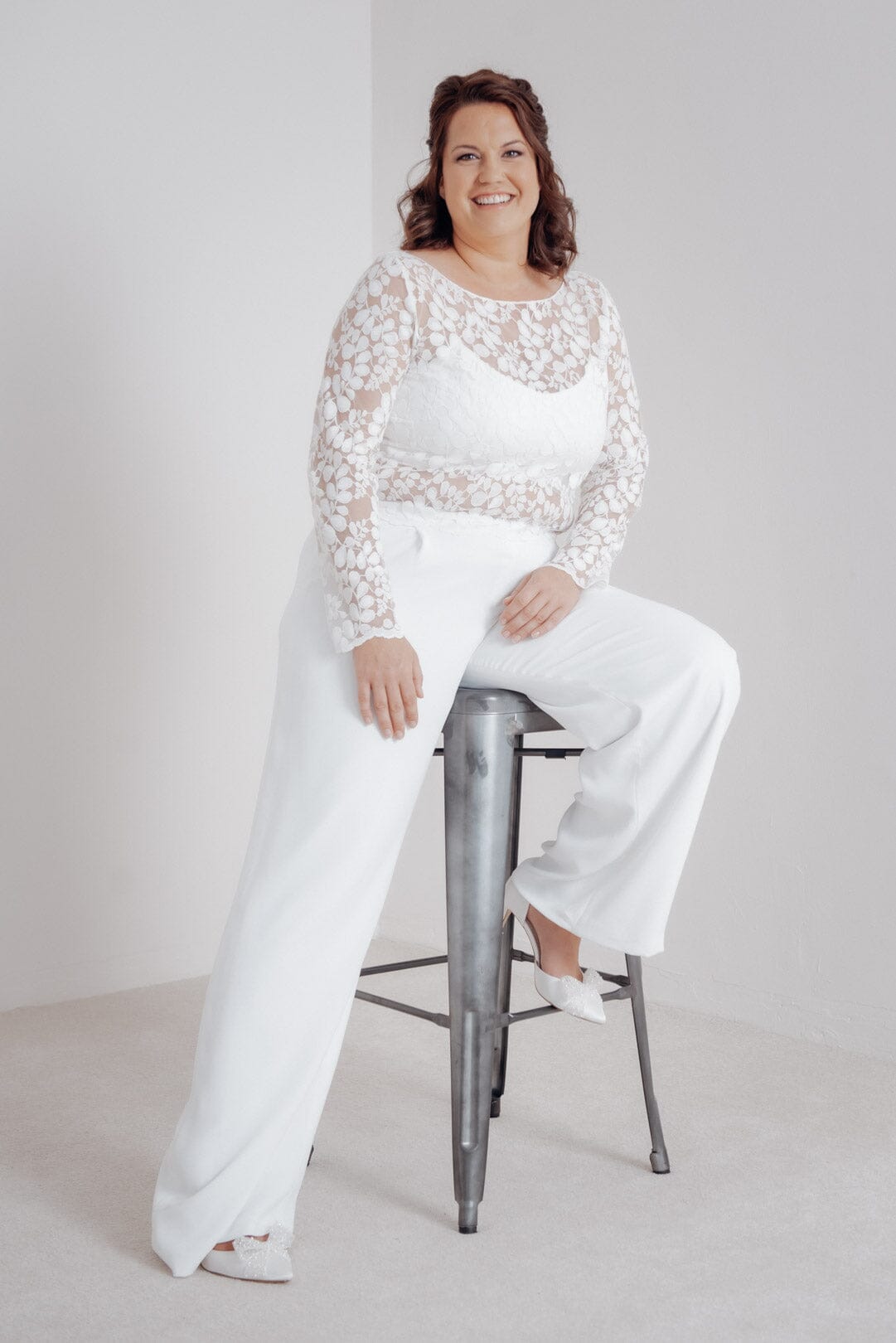 Plus Size Braut Hose in Ivory – Tihana noni Curvy