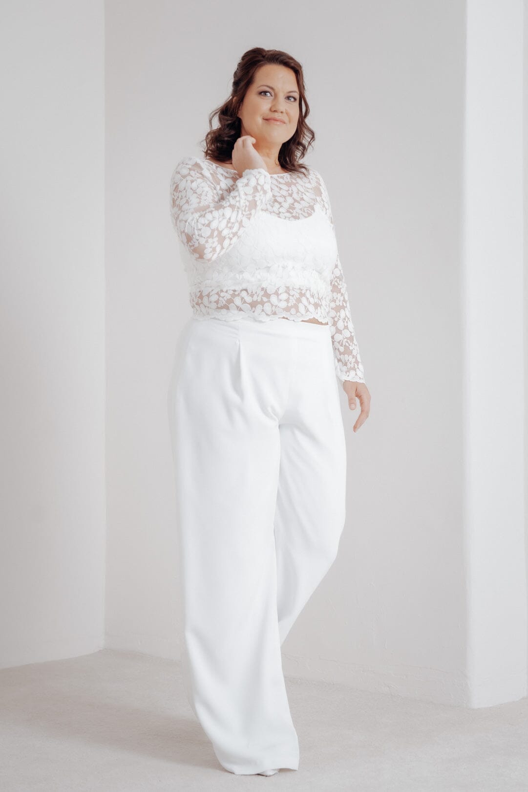 Plus Size Braut Hose in Ivory – Tihana noni Curvy