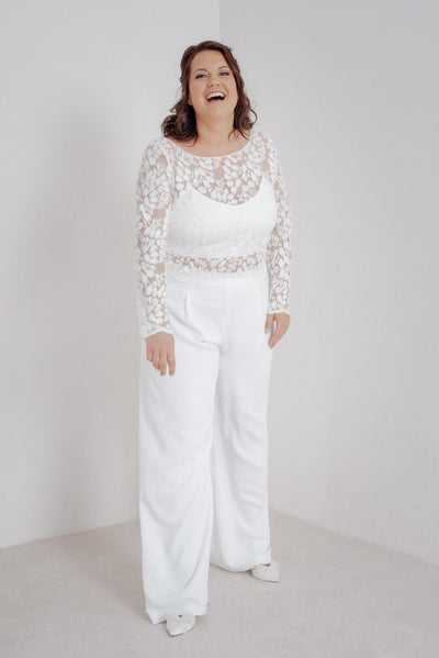 Plus Size Braut Hose in Ivory – Tihana noni Curvy