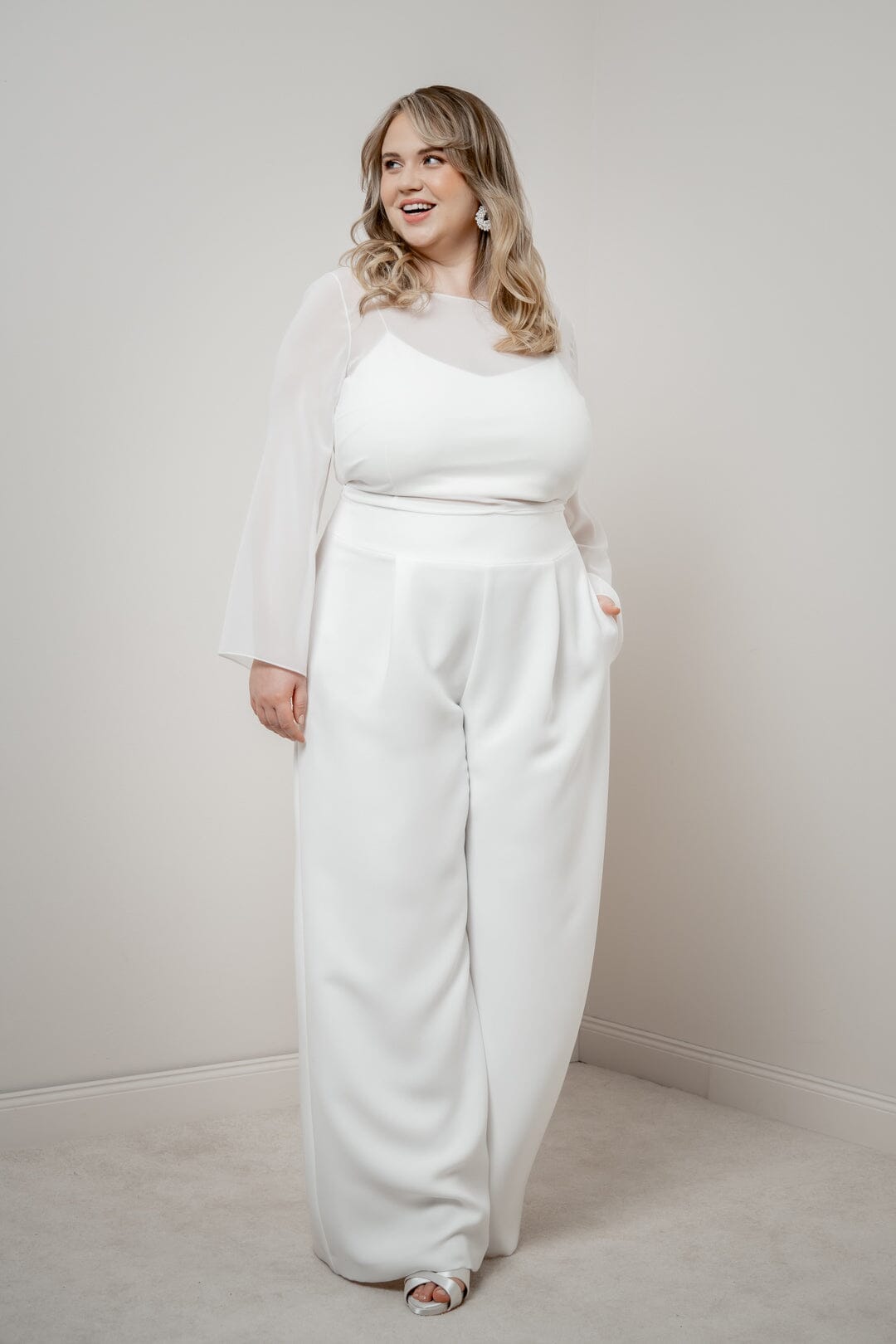 Plus Size Braut Hose mit weitem Bein – Zari noni Curvy