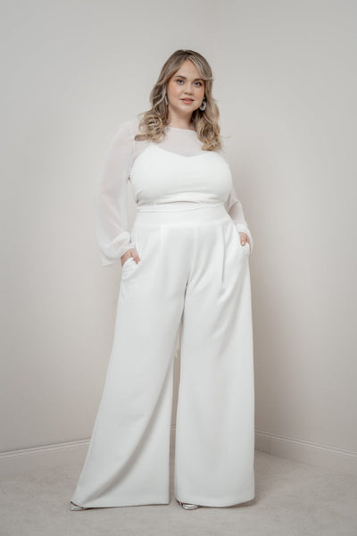 Plus Size Braut Hose mit weitem Bein – Zari noni Curvy