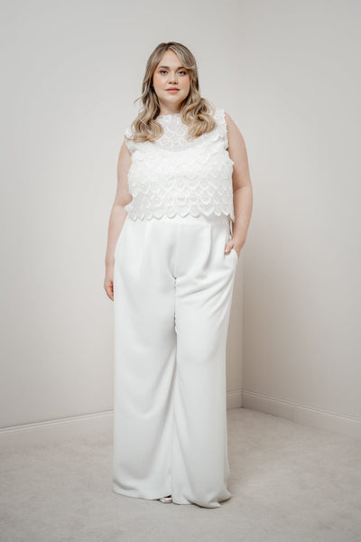 Plus Size Braut Hose mit weitem Bein – Zari noni Curvy