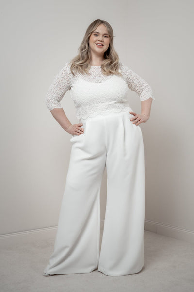Plus Size Braut Hose mit weitem Bein – Zari noni Curvy