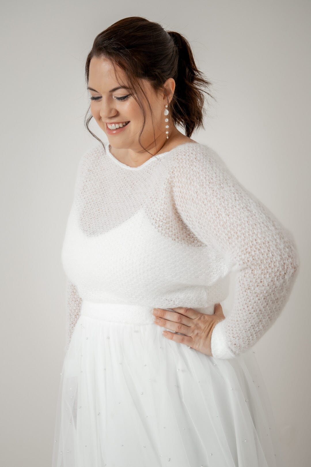 Plus Size Braut Pullover aus Strickmix – Yosie noni Curvy