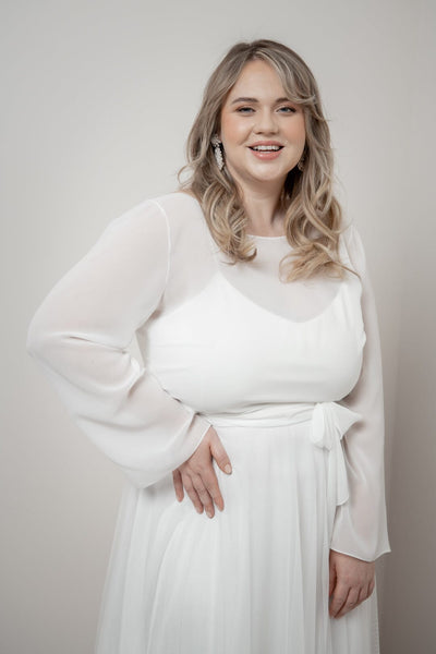 Plus Size Chiffon-Braut Top – Beeke noni Curvy