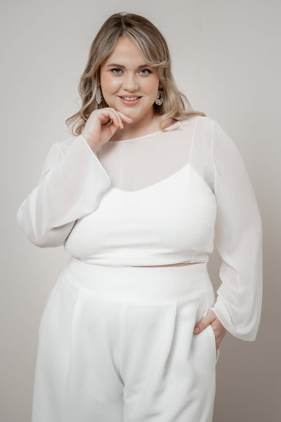 Plus Size Chiffon-Braut Top – Beeke noni Curvy