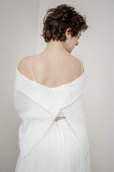 Poncho aus Mohair-Strickmix