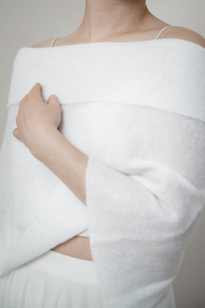 Poncho aus Mohair-Strickmix