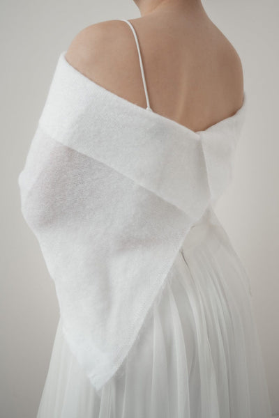 Poncho aus Mohair-Strickmix