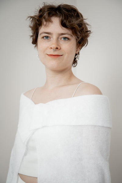 Poncho aus Mohair-Strickmix