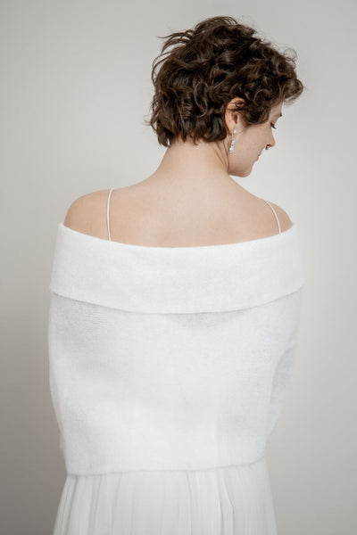 Poncho aus Mohair-Strickmix