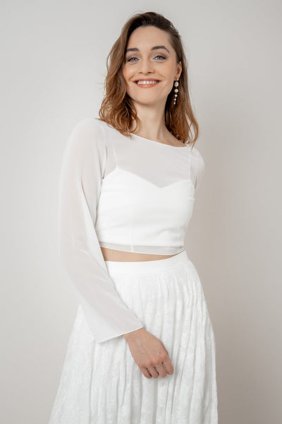 Rückenfreies Chiffon-Braut Top – Beeke noni
