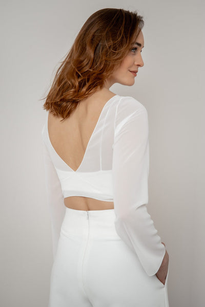 Rückenfreies Chiffon-Braut Top – Beeke noni