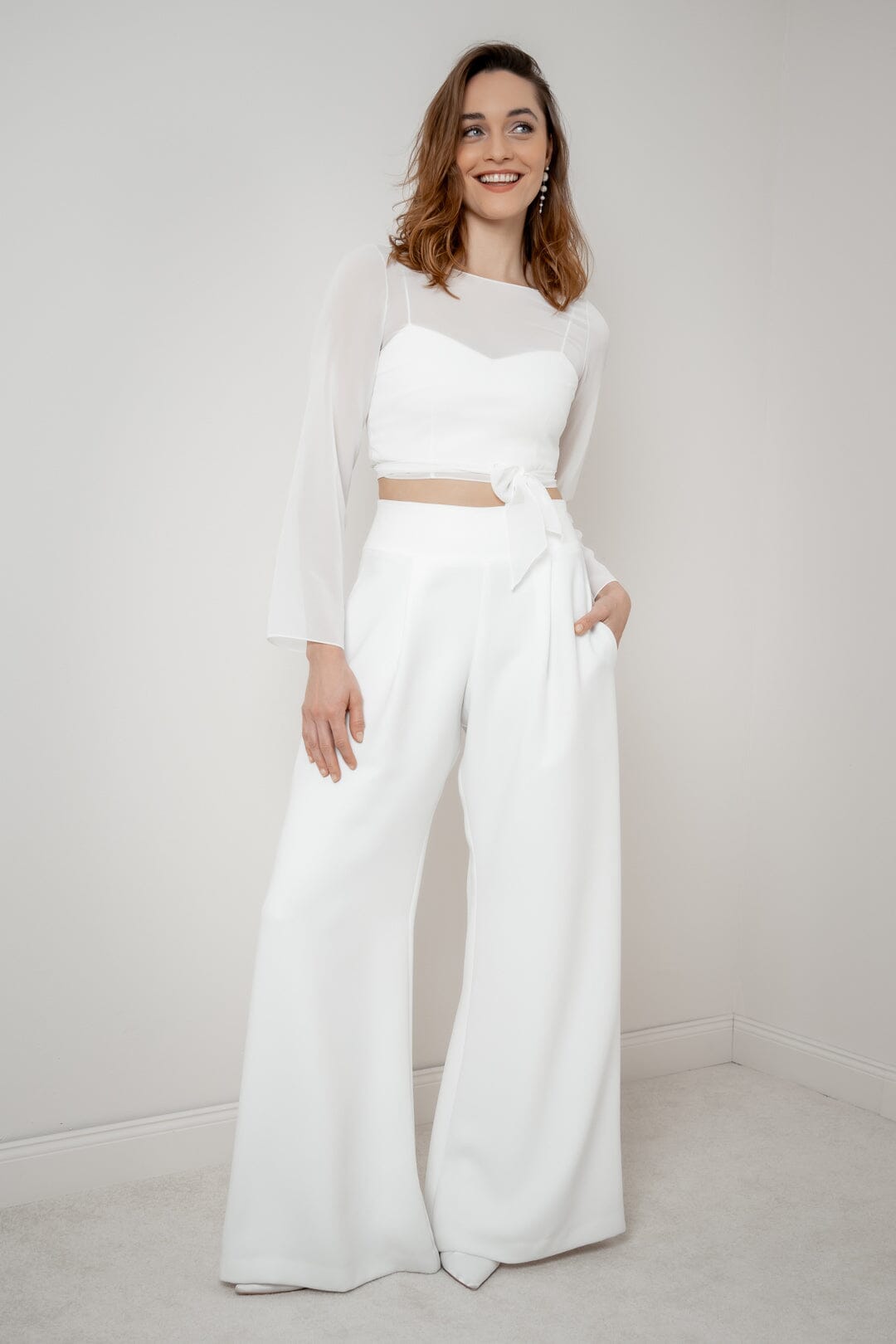 Rückenfreies Chiffon-Braut Top – Beeke noni