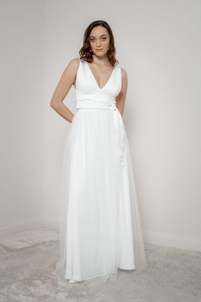 Back-free wrap bride Top-Novalee Noni