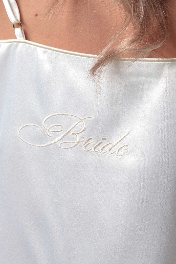 Satin-Nachthemd mit "Bride"-Schriftzug