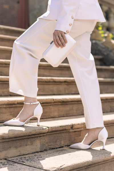 Box Clutch – Ebony Ivory Satin | The Perfect Bridal Company