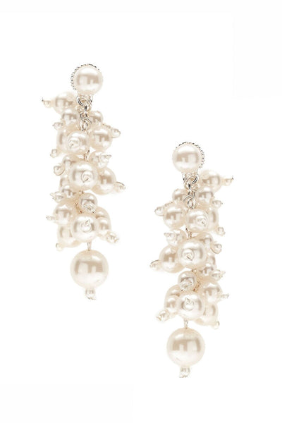 Schimmernde Perlen-Ohrhänger in Ivory