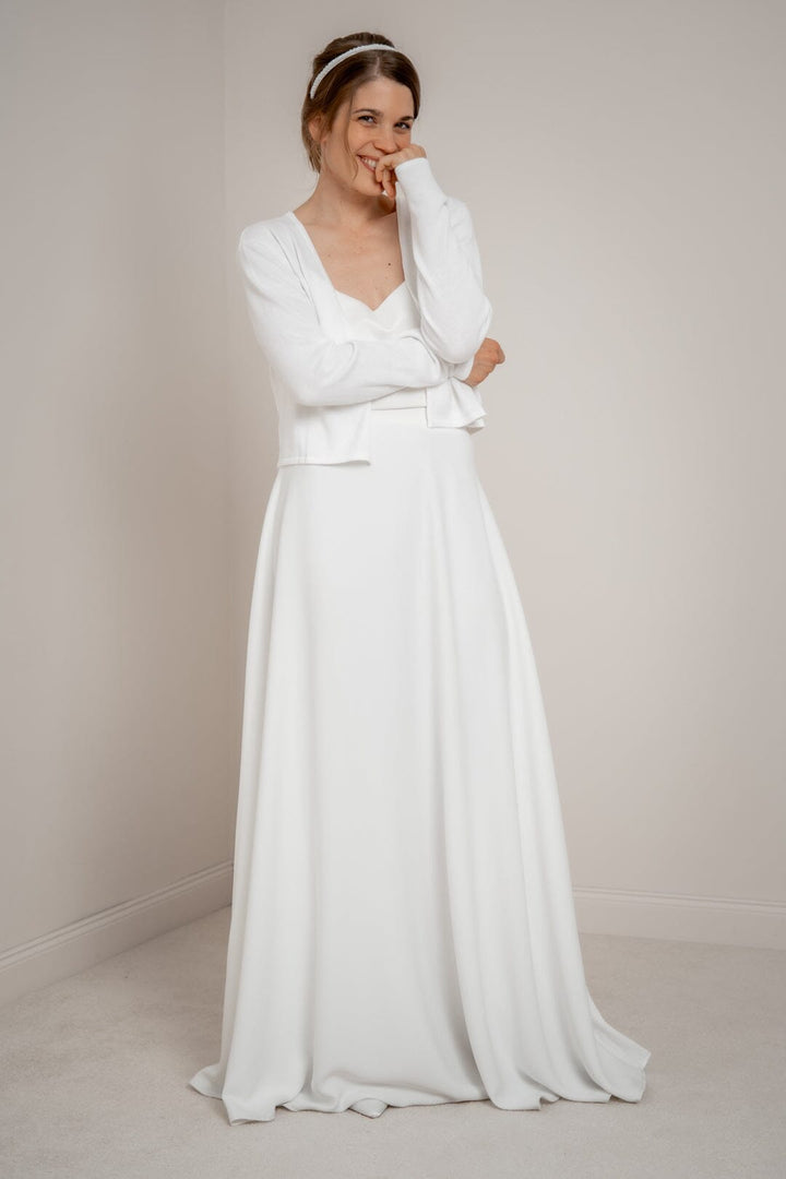 Schlichter Braut Cardigan in Ivory – noni