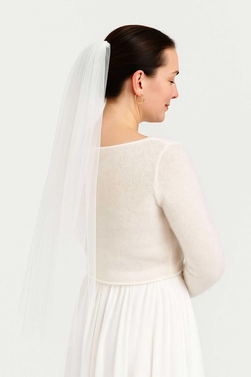 Simple Elbow Length Soft Tulle Veil