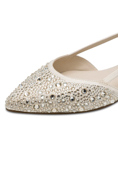 Flache Slingbacks in Ivory Glam mit Strass-Verzierung – NEWD