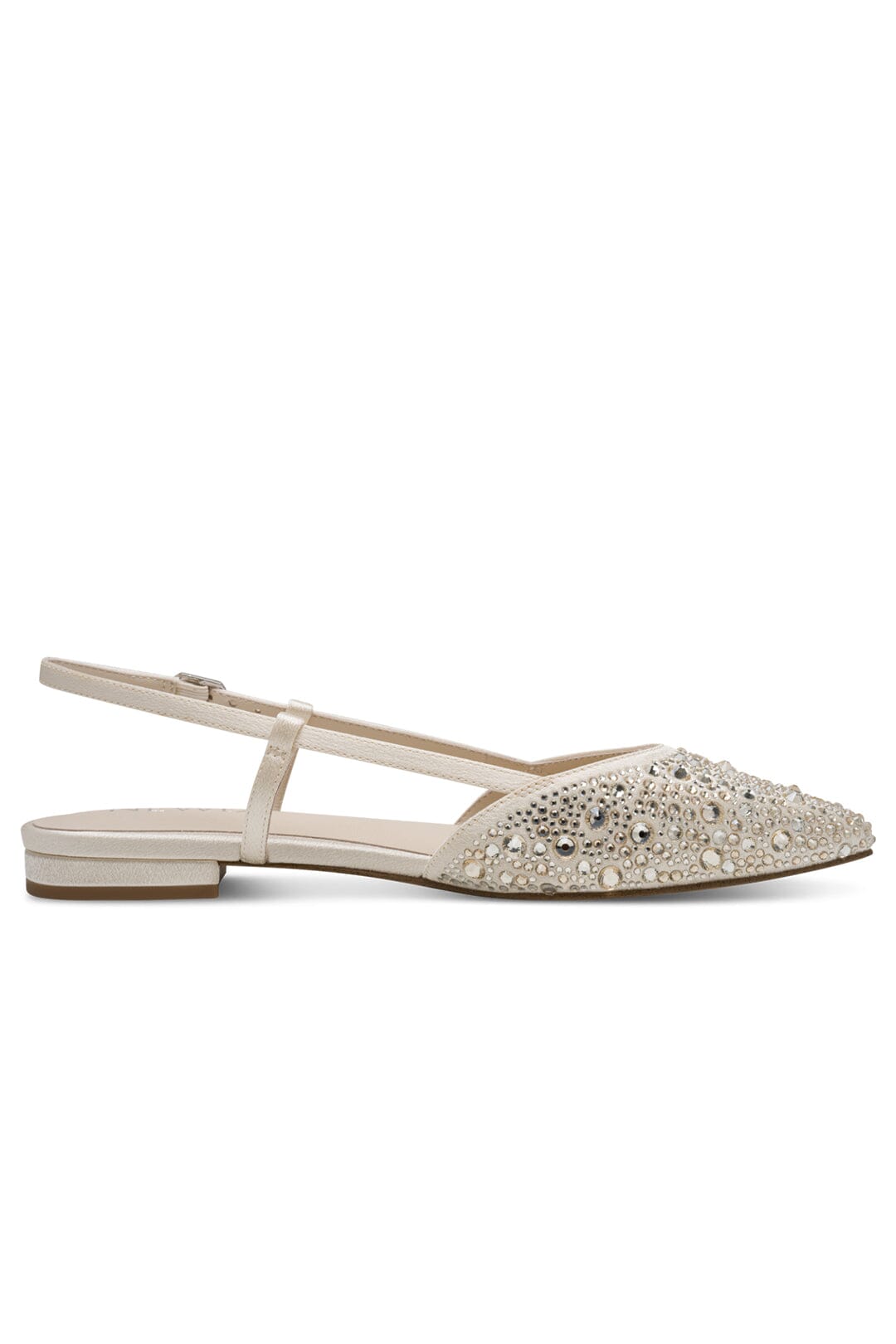 Flache Slingbacks in Ivory Glam mit Strass-Verzierung – NEWD