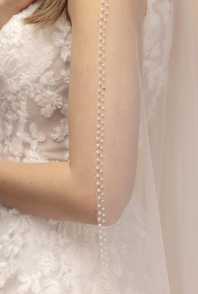 Softtüll-Schleier mit Perlenborte | The Perfect Bridal Company