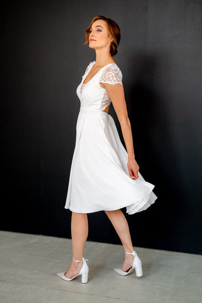 Standesamt-Brautkleid mit Rückendetail – Nelie noni One