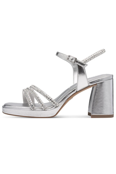 Verzierte Braut Sandalen in Silber – Tamaris