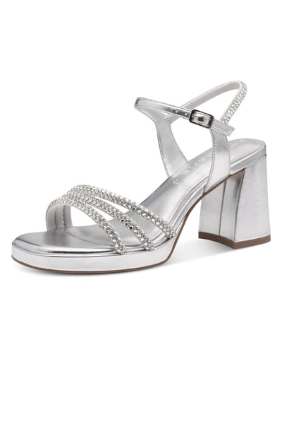 Verzierte Braut Sandalen in Silber – Tamaris