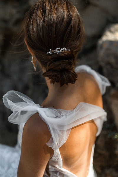 Vintage Braut Haarkamm mit Perlen und Strass