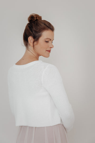 Braut Cardigan aus Stretch-Strick mit Schleife