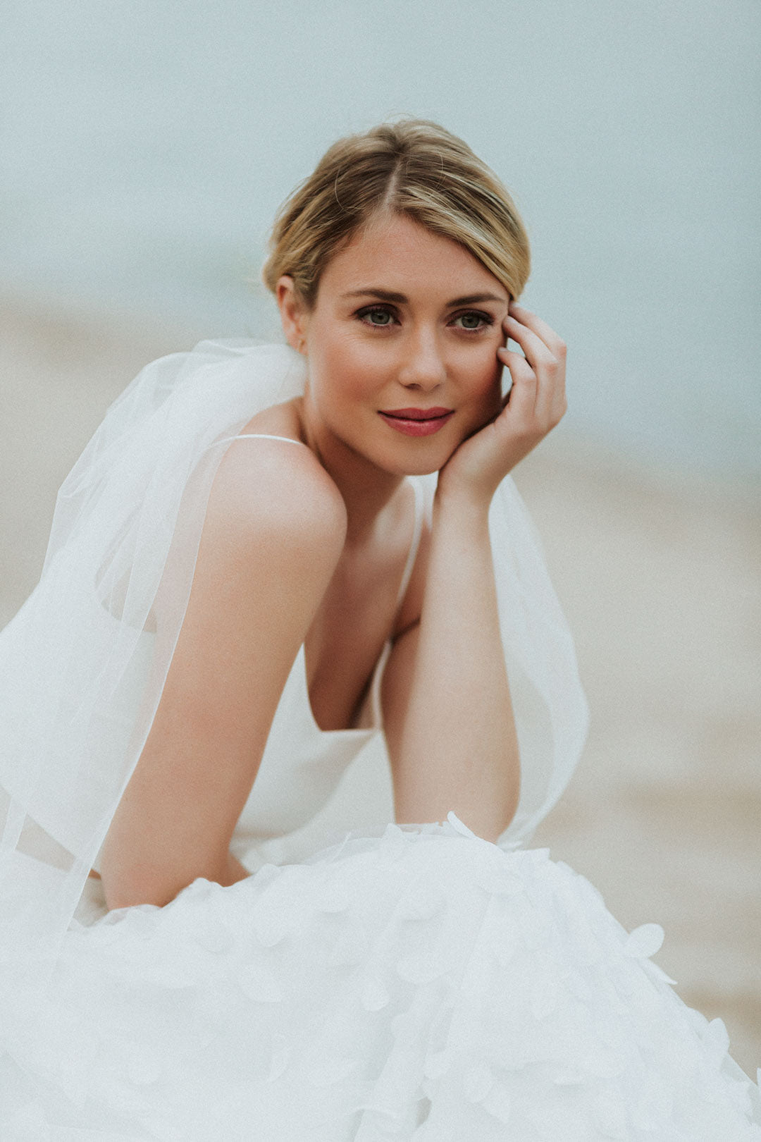 Crop Top für die Braut mit dünnen Trägern in Ivory - Corie