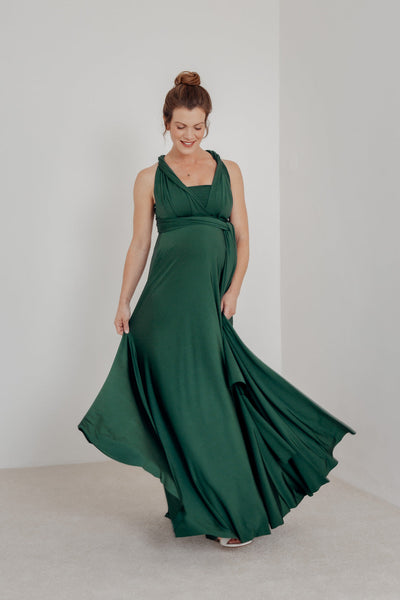 Brautjungfernkleid zum Wickeln - Ballgown Forest Green