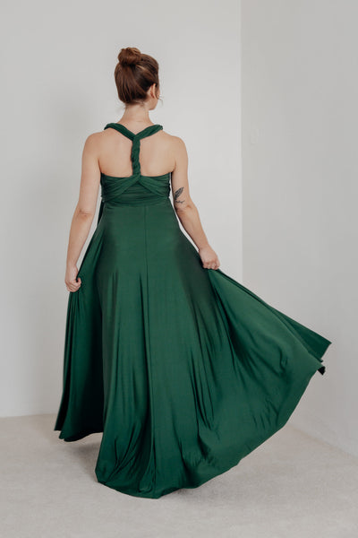 Brautjungfernkleid zum Wickeln - Ballgown Forest Green