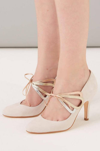 Brautschuh in Ivory-Blush mit Metallic-Details – Octavia Outlet